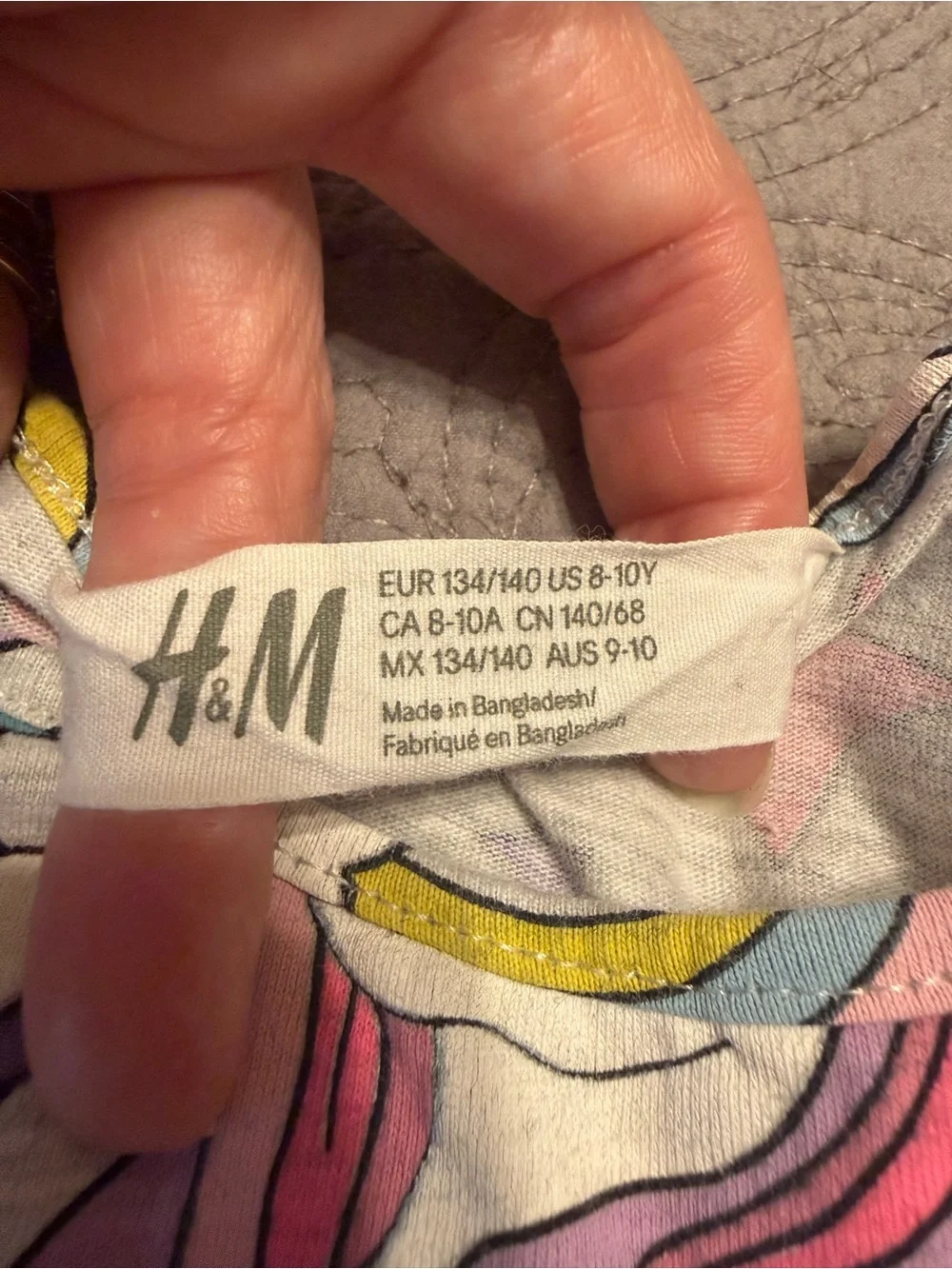 H&M Girls' Unicorn Print Skater Dress - Gray, Pink, Purple, Blue